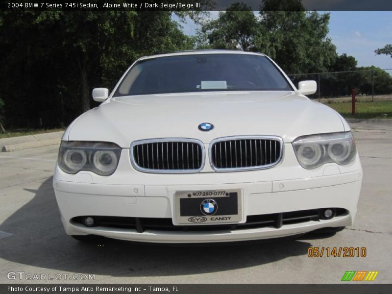 Alpine White / Dark Beige/Beige III 2004 BMW 7 Series 745i Sedan