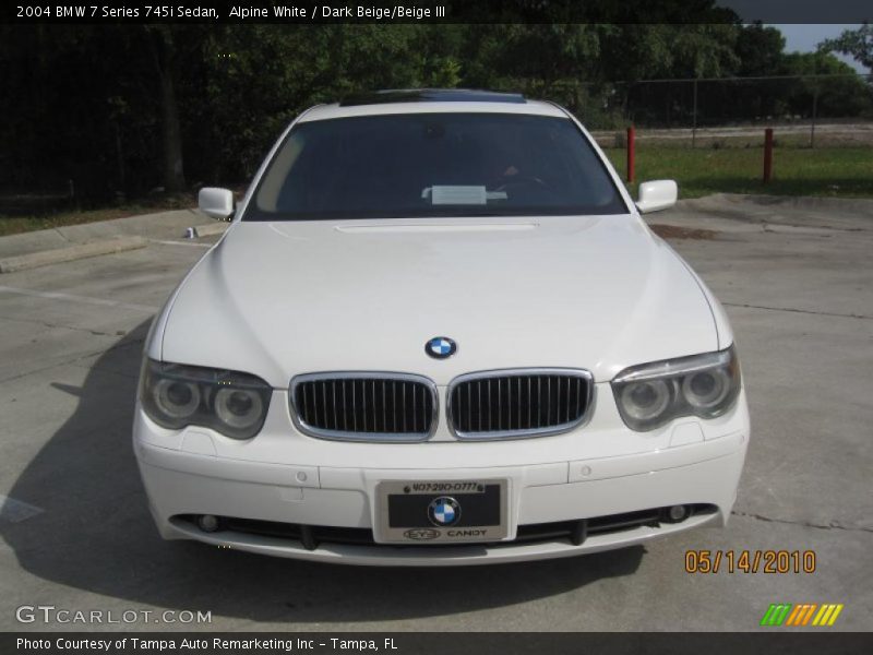 Alpine White / Dark Beige/Beige III 2004 BMW 7 Series 745i Sedan