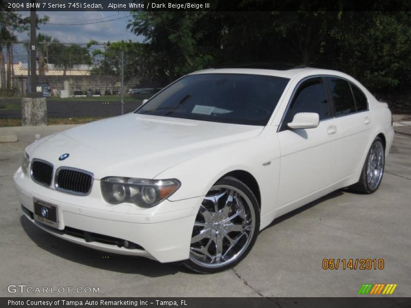 Alpine White / Dark Beige/Beige III 2004 BMW 7 Series 745i Sedan
