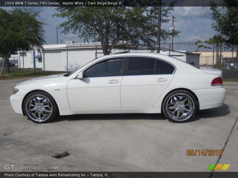 Alpine White / Dark Beige/Beige III 2004 BMW 7 Series 745i Sedan
