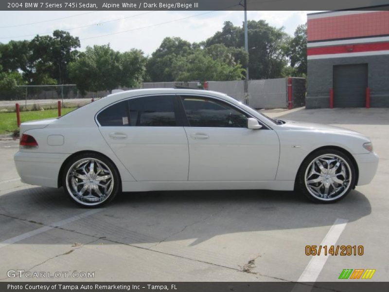 Alpine White / Dark Beige/Beige III 2004 BMW 7 Series 745i Sedan