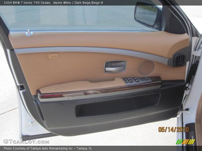 Alpine White / Dark Beige/Beige III 2004 BMW 7 Series 745i Sedan