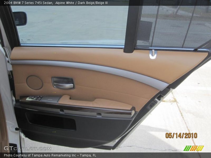 Alpine White / Dark Beige/Beige III 2004 BMW 7 Series 745i Sedan