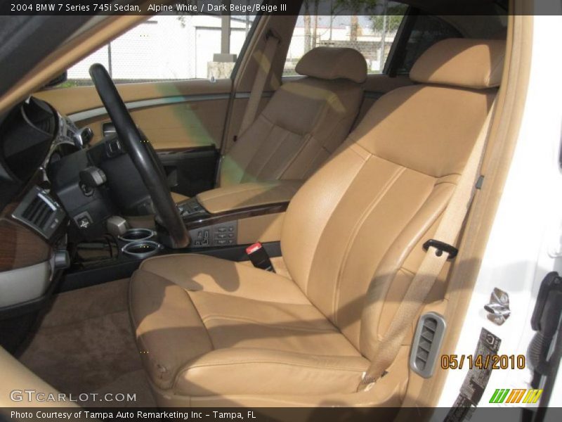 Alpine White / Dark Beige/Beige III 2004 BMW 7 Series 745i Sedan
