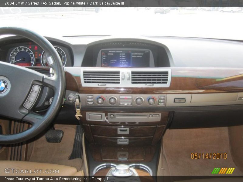 Alpine White / Dark Beige/Beige III 2004 BMW 7 Series 745i Sedan