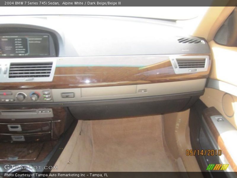 Alpine White / Dark Beige/Beige III 2004 BMW 7 Series 745i Sedan