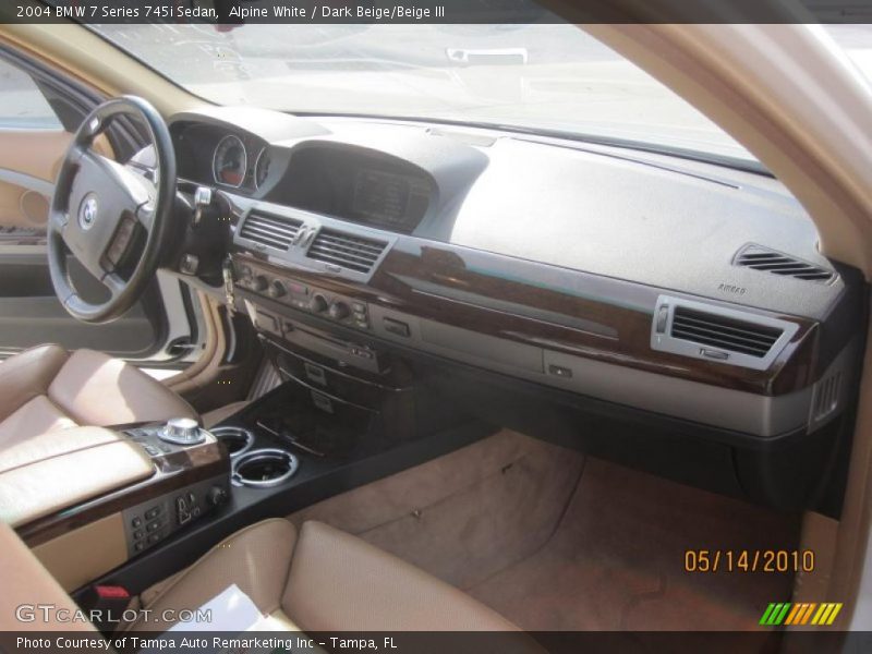 Alpine White / Dark Beige/Beige III 2004 BMW 7 Series 745i Sedan
