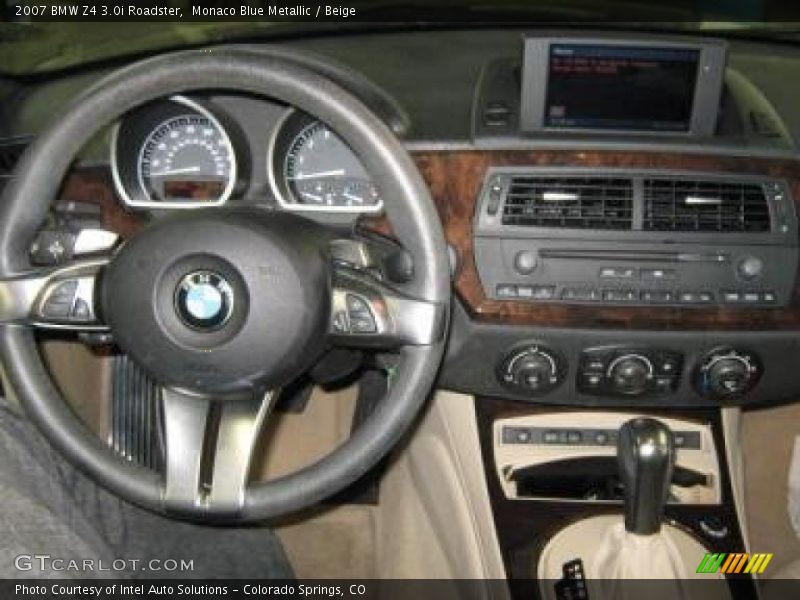 Monaco Blue Metallic / Beige 2007 BMW Z4 3.0i Roadster