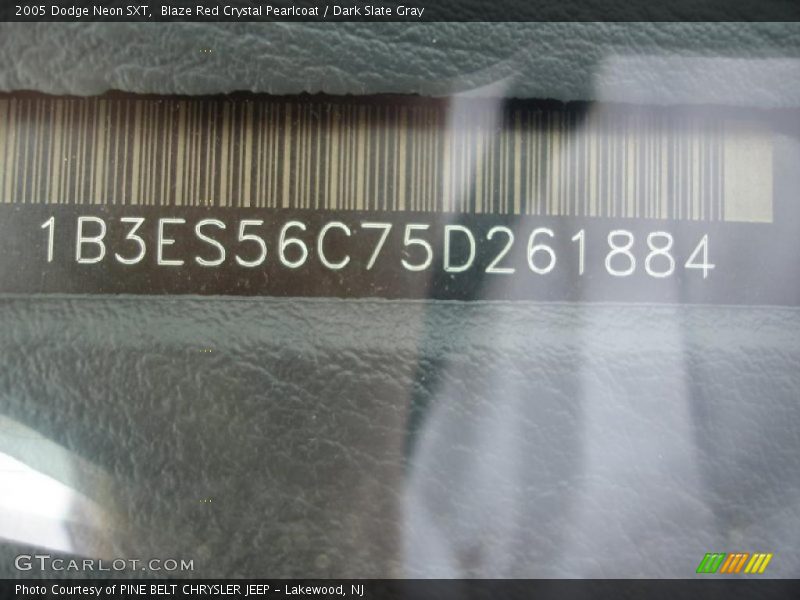Blaze Red Crystal Pearlcoat / Dark Slate Gray 2005 Dodge Neon SXT