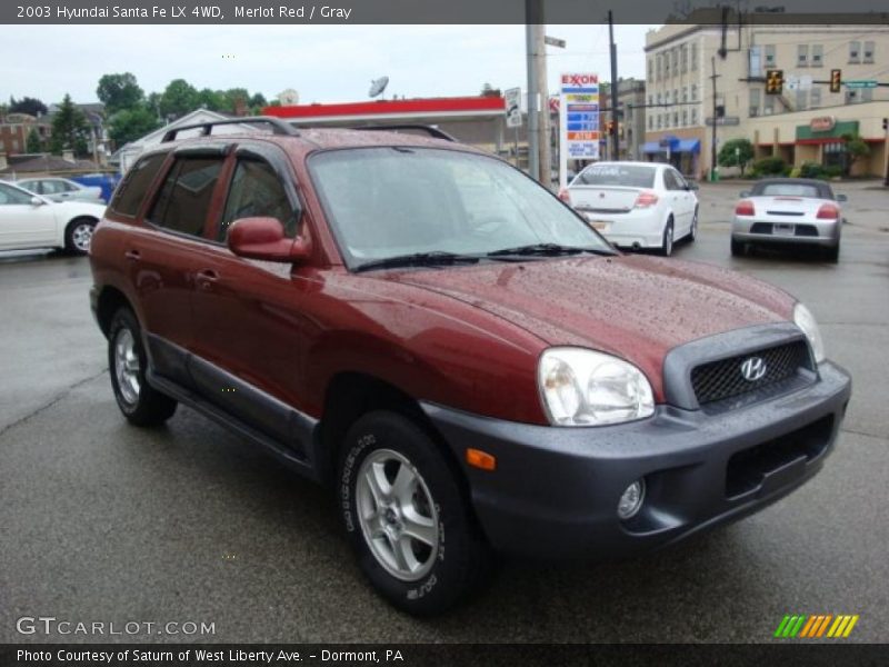 Merlot Red / Gray 2003 Hyundai Santa Fe LX 4WD