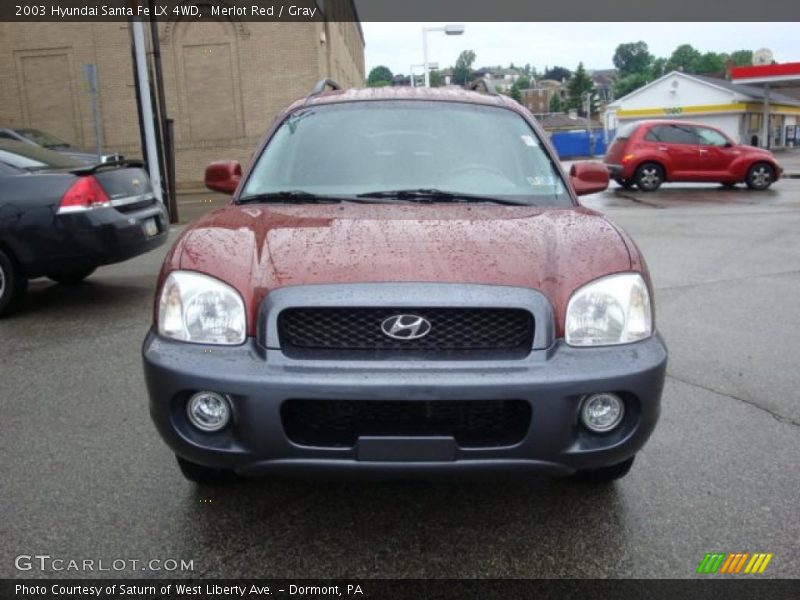 Merlot Red / Gray 2003 Hyundai Santa Fe LX 4WD