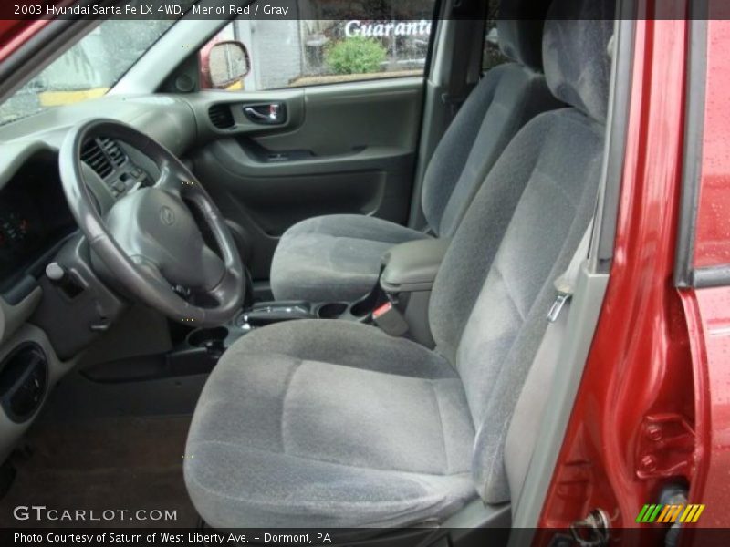 Merlot Red / Gray 2003 Hyundai Santa Fe LX 4WD