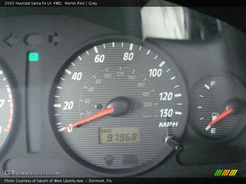 Merlot Red / Gray 2003 Hyundai Santa Fe LX 4WD