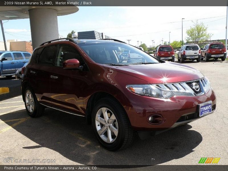 Merlot Metallic / Black 2009 Nissan Murano SL AWD