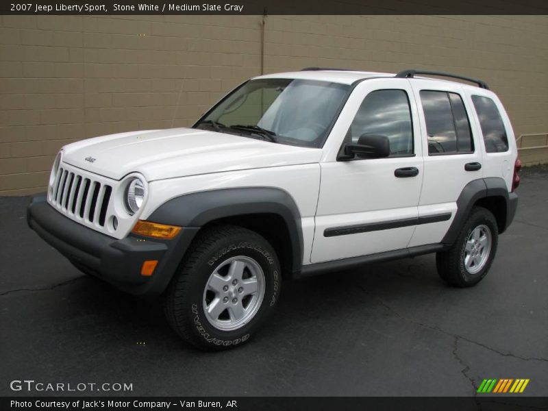 Stone White / Medium Slate Gray 2007 Jeep Liberty Sport