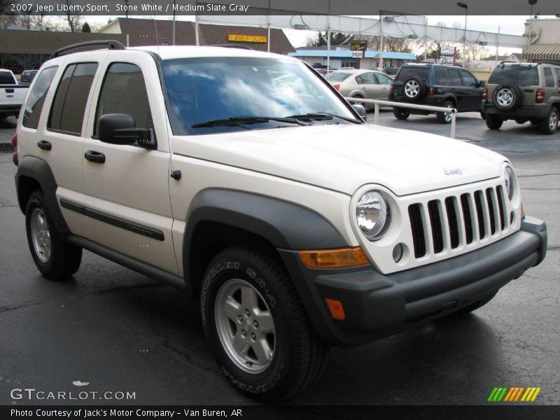 Stone White / Medium Slate Gray 2007 Jeep Liberty Sport