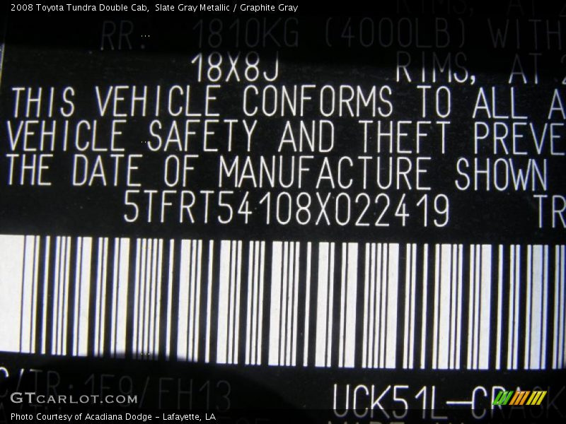 Slate Gray Metallic / Graphite Gray 2008 Toyota Tundra Double Cab