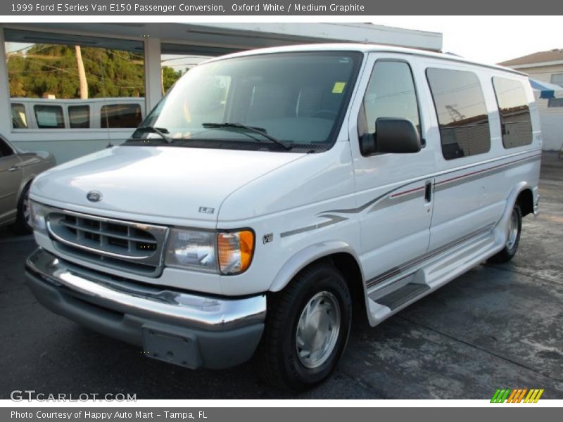 Oxford White / Medium Graphite 1999 Ford E Series Van E150 Passenger Conversion