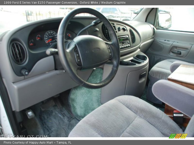 Oxford White / Medium Graphite 1999 Ford E Series Van E150 Passenger Conversion