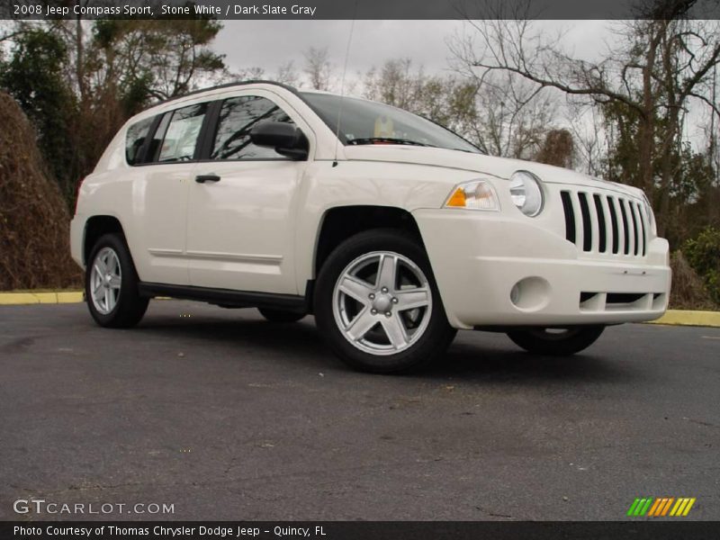 Stone White / Dark Slate Gray 2008 Jeep Compass Sport