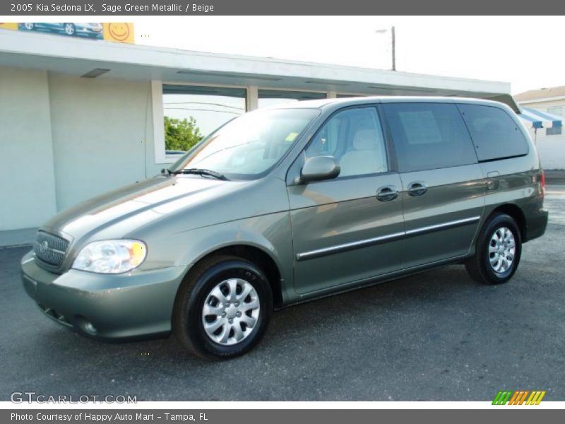 Sage Green Metallic / Beige 2005 Kia Sedona LX