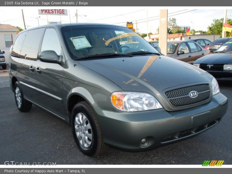 Sage Green Metallic / Beige 2005 Kia Sedona LX