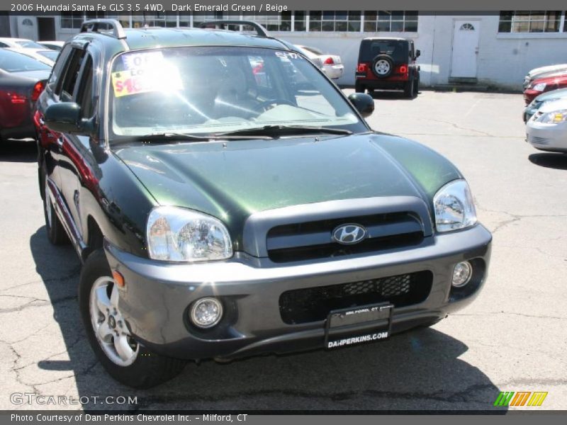 Dark Emerald Green / Beige 2006 Hyundai Santa Fe GLS 3.5 4WD