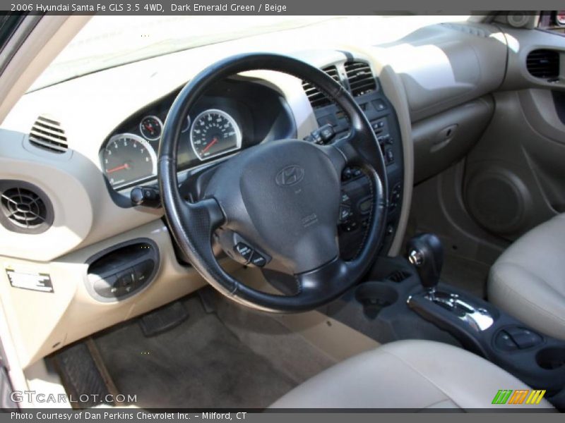 Dark Emerald Green / Beige 2006 Hyundai Santa Fe GLS 3.5 4WD