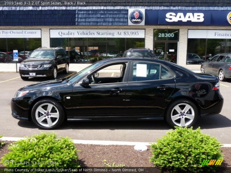 Black / Black 2009 Saab 9-3 2.0T Sport Sedan