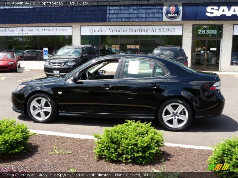 Black / Black 2009 Saab 9-3 2.0T Sport Sedan