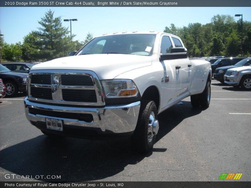 Bright White / Dark Slate/Medium Graystone 2010 Dodge Ram 3500 ST Crew Cab 4x4 Dually