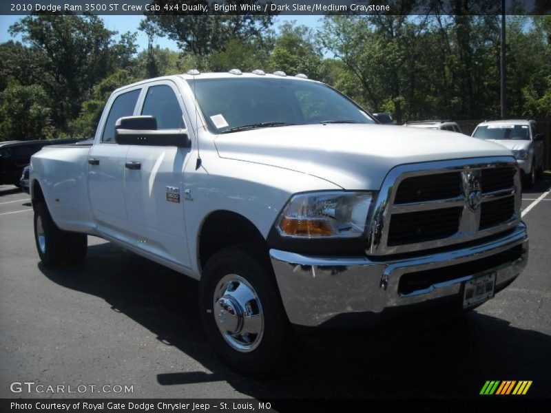 Bright White / Dark Slate/Medium Graystone 2010 Dodge Ram 3500 ST Crew Cab 4x4 Dually