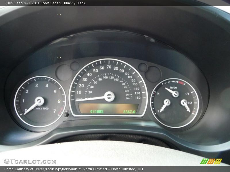 Black / Black 2009 Saab 9-3 2.0T Sport Sedan