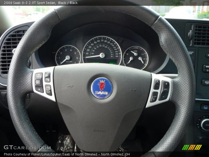 Black / Black 2009 Saab 9-3 2.0T Sport Sedan