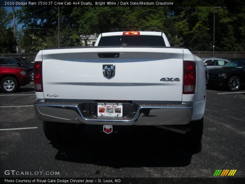 Bright White / Dark Slate/Medium Graystone 2010 Dodge Ram 3500 ST Crew Cab 4x4 Dually