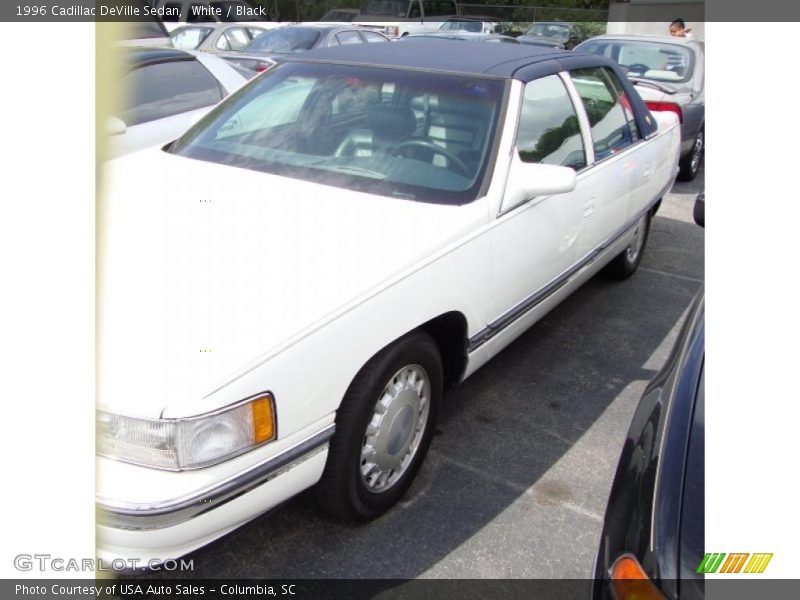 White / Black 1996 Cadillac DeVille Sedan