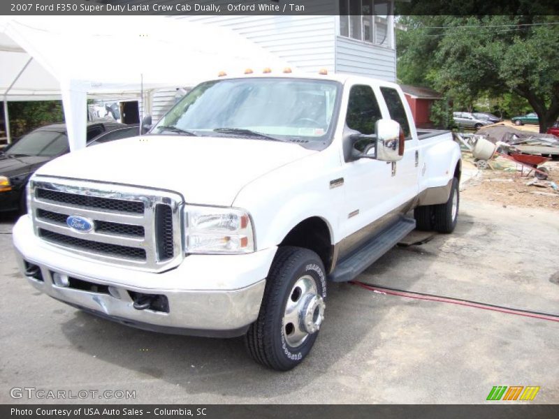 Oxford White / Tan 2007 Ford F350 Super Duty Lariat Crew Cab Dually