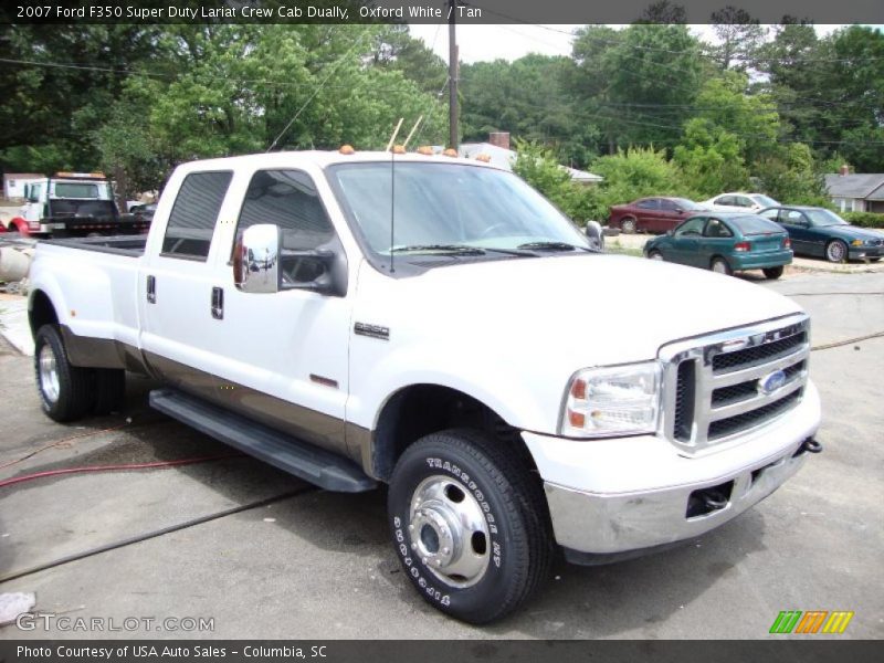 Oxford White / Tan 2007 Ford F350 Super Duty Lariat Crew Cab Dually