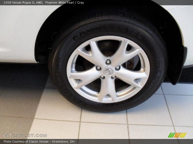 Phantom White Pearl / Gray 2008 Nissan Rogue SL AWD