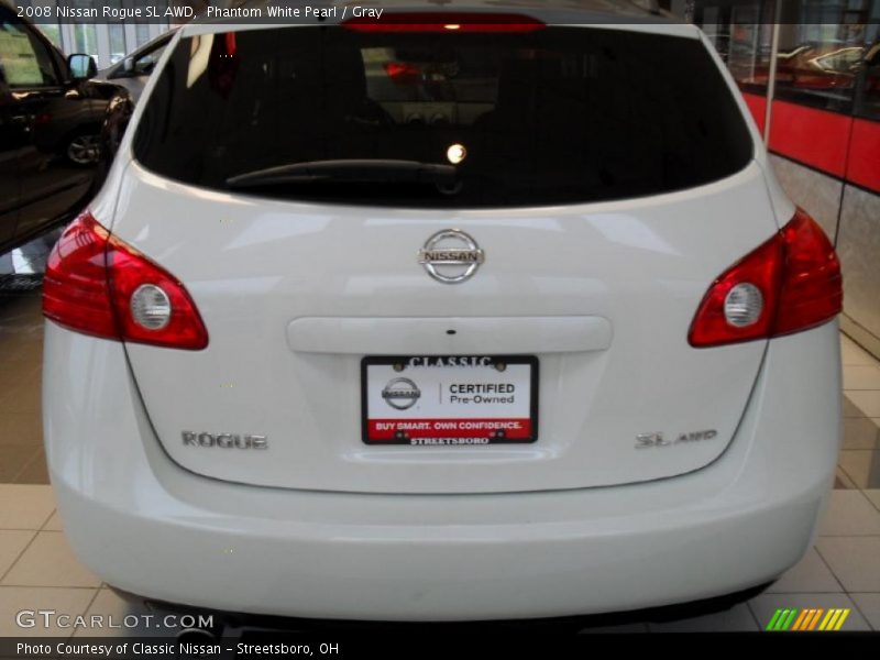 Phantom White Pearl / Gray 2008 Nissan Rogue SL AWD