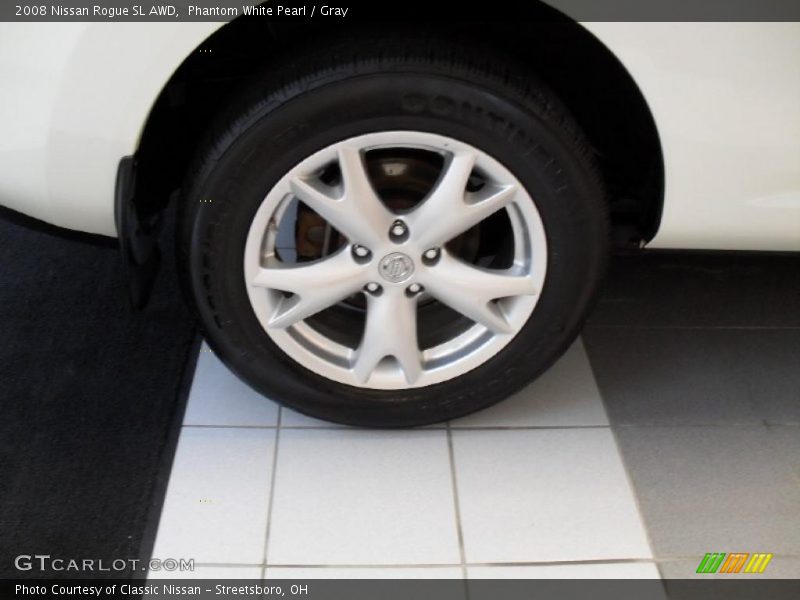 Phantom White Pearl / Gray 2008 Nissan Rogue SL AWD