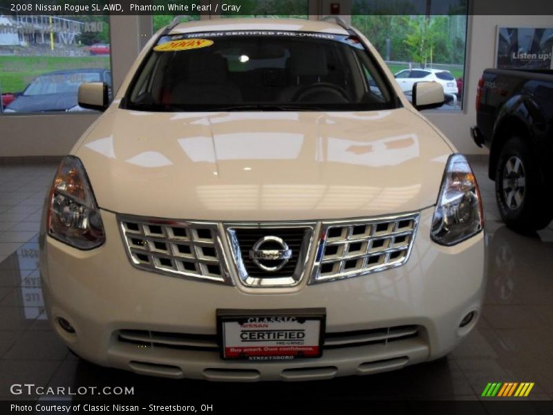 Phantom White Pearl / Gray 2008 Nissan Rogue SL AWD