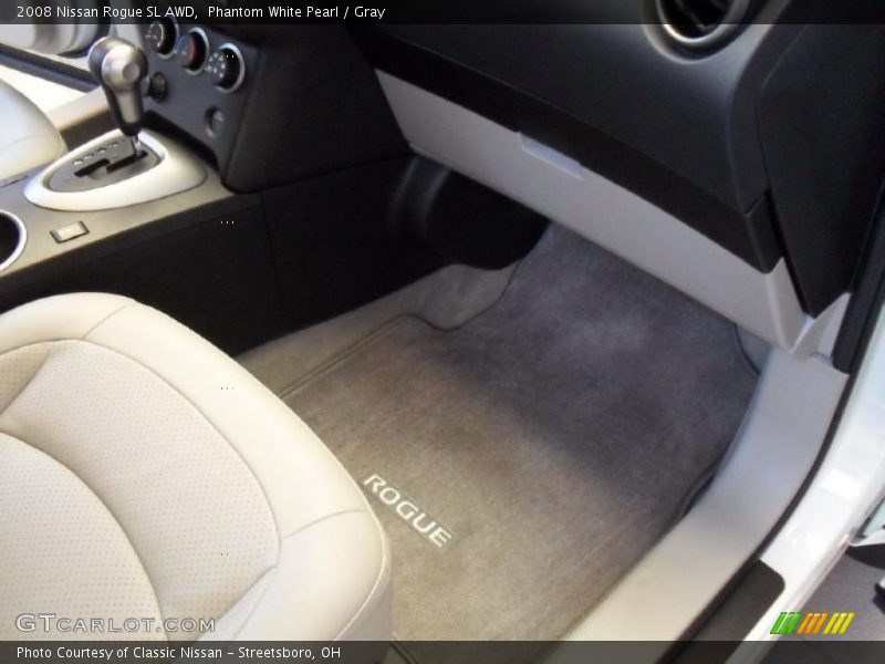 Phantom White Pearl / Gray 2008 Nissan Rogue SL AWD
