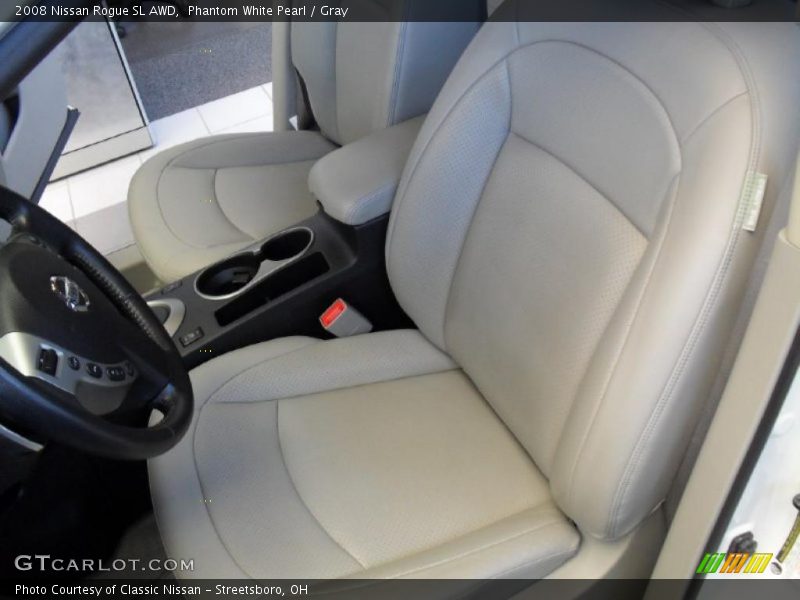 Phantom White Pearl / Gray 2008 Nissan Rogue SL AWD