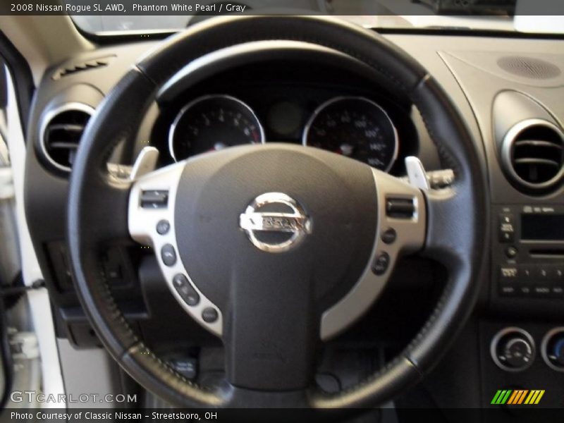 Phantom White Pearl / Gray 2008 Nissan Rogue SL AWD