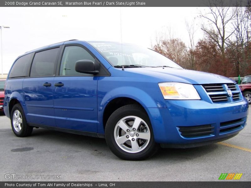 Marathon Blue Pearl / Dark Slate/Light Shale 2008 Dodge Grand Caravan SE