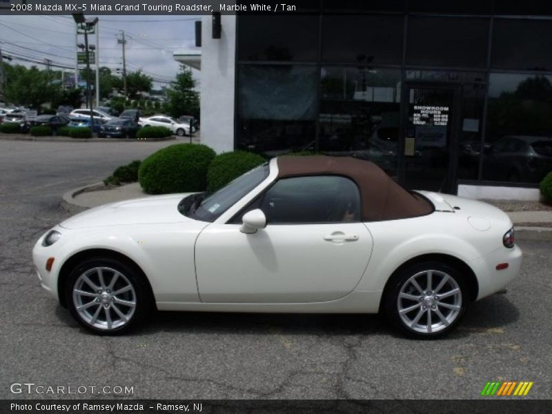 Marble White / Tan 2008 Mazda MX-5 Miata Grand Touring Roadster