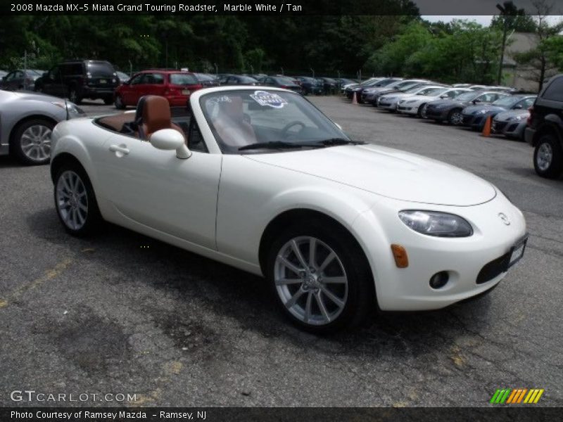 Marble White / Tan 2008 Mazda MX-5 Miata Grand Touring Roadster