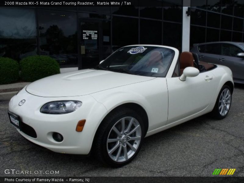 Marble White / Tan 2008 Mazda MX-5 Miata Grand Touring Roadster