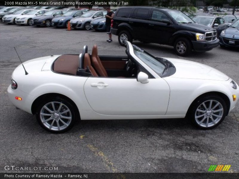 Marble White / Tan 2008 Mazda MX-5 Miata Grand Touring Roadster
